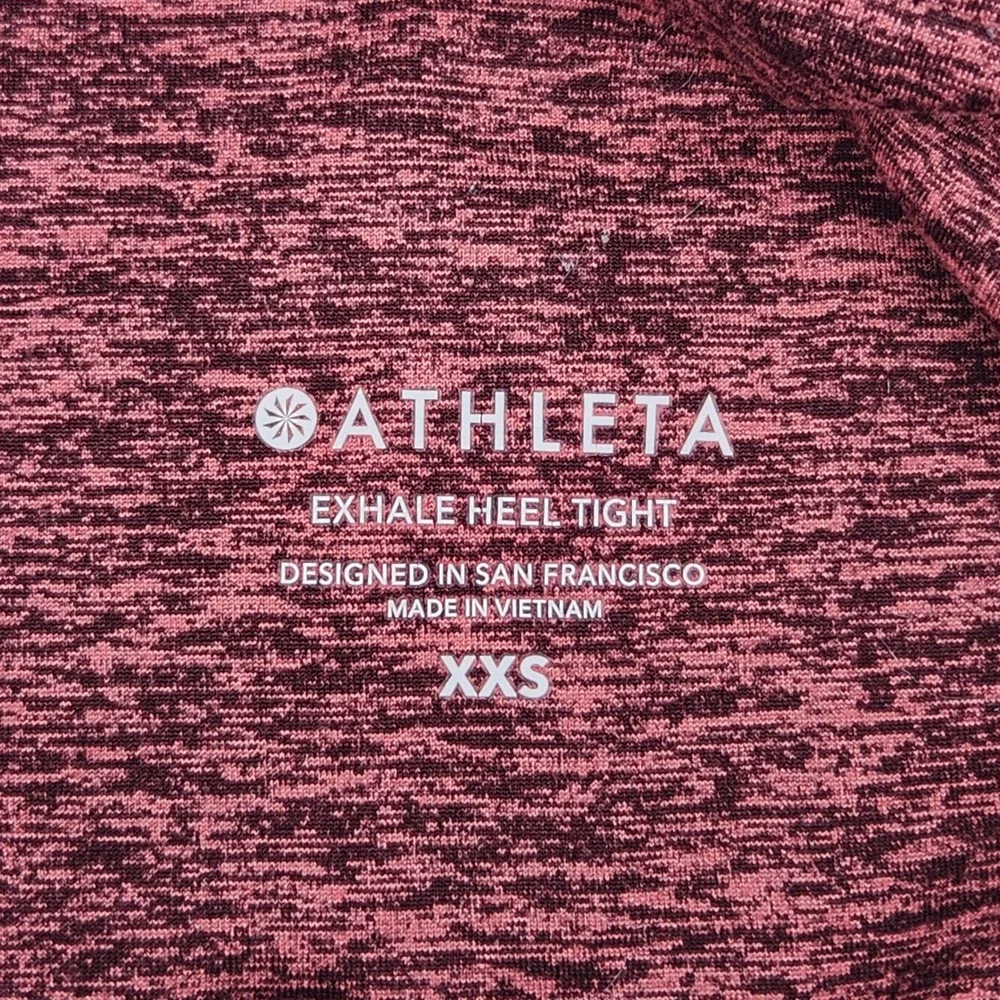 ATHLETA XXS Exhale Heel‎ Tight Burgundy Heather High Waist Leggings